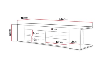 Davalos Golvstående TV Bänk 137 cm med Förvaring i Ek - Brun - Möbler - Tv möbel & mediamöbel - TV bänk & mediabänk