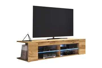 Davalos Golvstående TV Bänk 180 cm med Förvaring i Ek - Brun - Möbler - Tv möbel & mediamöbel - TV bänk & mediabänk