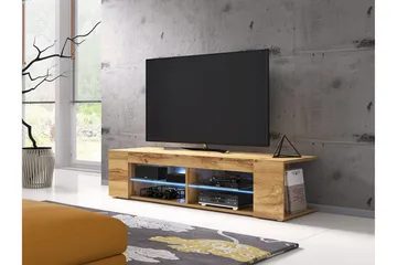 Davalos Golvstående TV Bänk 180 cm med Förvaring i Ek - Brun - Möbler - Tv möbel & mediamöbel - TV bänk & mediabänk