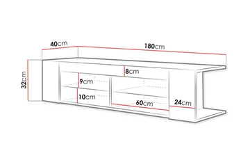 Davalos Golvstående TV Bänk 180 cm med Förvaring i Ek - Brun - Möbler - Tv möbel & mediamöbel - TV bänk & mediabänk