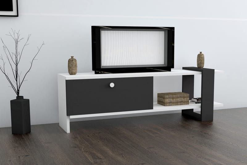 Davinroy TV-Bänk 120 cm - Vit|Grå - Möbler - Tv möbel & mediamöbel - TV bänk & mediabänk