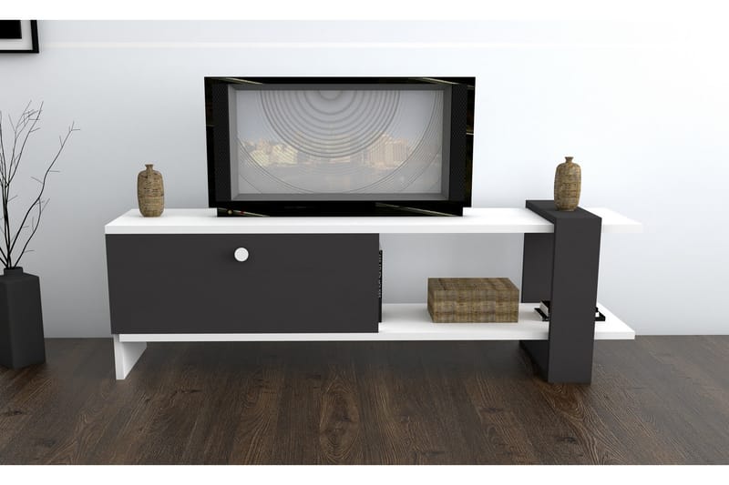 Davinroy TV-Bänk 120 cm - Vit|Grå - Möbler - Tv möbel & mediamöbel - TV bänk & mediabänk