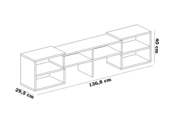 Decorotika Golvstående Utdragbar Tv Bänk 136 cm med Förvaring i Målat Trä - Vit - Möbler - Tv möbel & mediamöbel - TV bänk & mediabänk