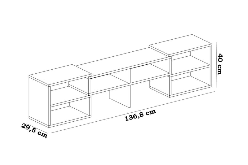 Decorotika Golvstående Utdragbar Tv Bänk 136 cm med Förvaring i Målat Trä - Vit - Möbler - Tv möbel & mediamöbel - TV bänk & mediabänk