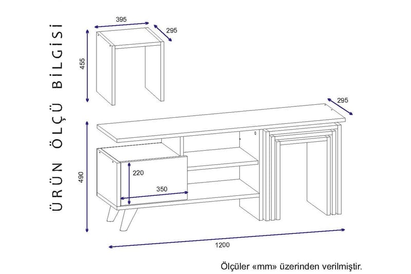 Decorotika Tv-bänk 120 cm - Vit/Valnöt - Möbler - Tv möbel & mediamöbel - TV bänk & mediabänk