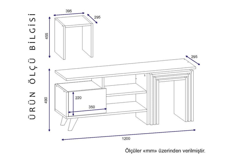 Decorotika Tv-bänk 120 cm - Vit/Valnöt - TV bänk & mediabänk