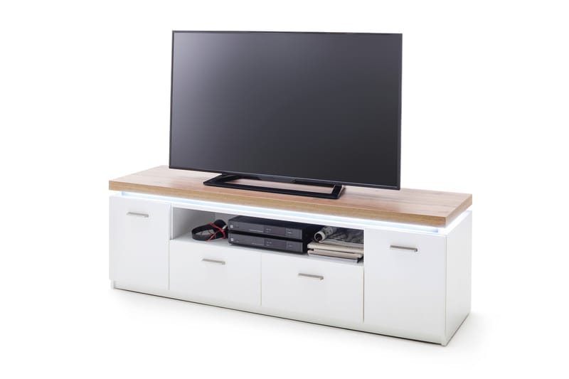 Degaust TV-Bänk 156 cm - Vit/Ek - Möbler - Tv möbel & mediamöbel - TV bänk & mediabänk