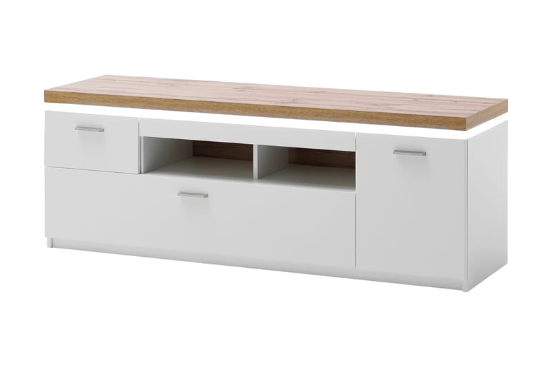 Degaust TV-Bänk 156 cm - Vit/Ek - Möbler - Tv möbel & mediamöbel - TV bänk & mediabänk