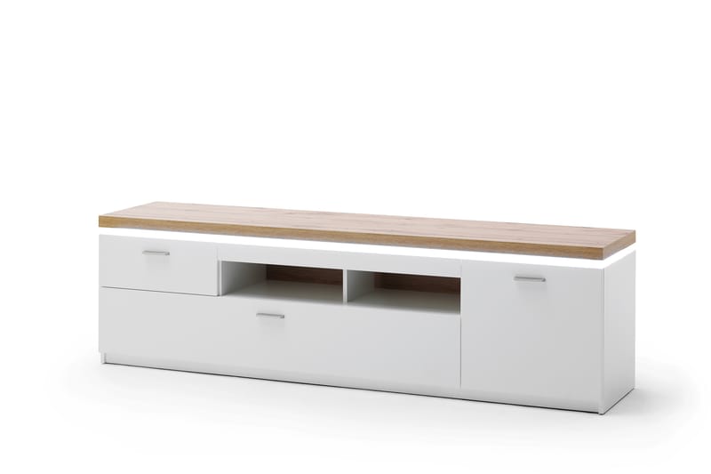 Degaust TV-Bänk 195 cm - Vit/Ek - Möbler - Tv möbel & mediamöbel - TV bänk & mediabänk