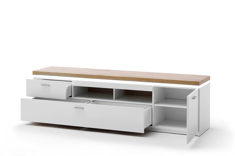 Degaust TV-Bänk 195 cm - Vit/Ek - Möbler - Tv möbel & mediamöbel - TV bänk & mediabänk