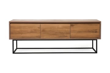 Degerfors Golvstående TV Bänk 140 cm med Förvaring i Ljust Trä - Brun - Möbler - Tv möbel & mediamöbel - TV bänk & mediabänk
