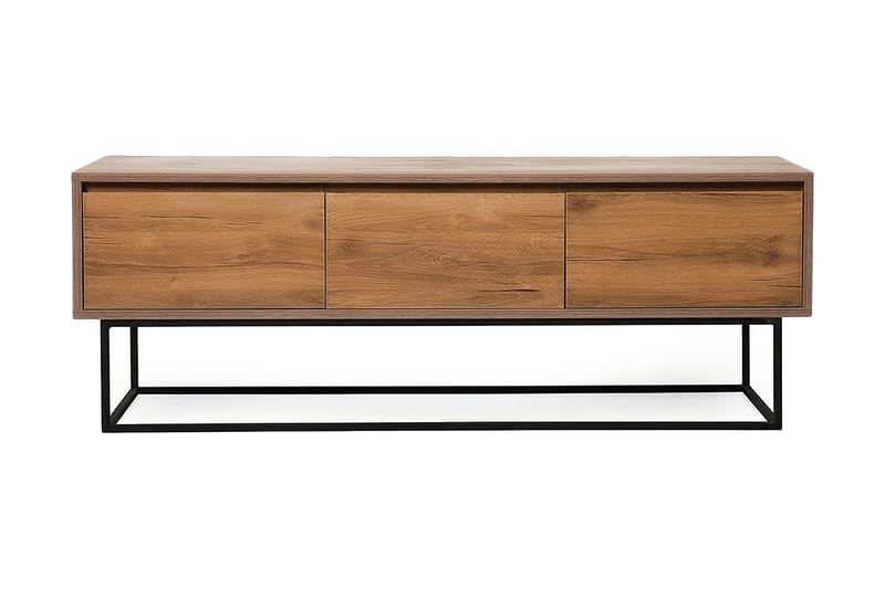 Degerfors Golvstående TV Bänk 140 cm med Förvaring i Ljust Trä - Brun - Möbler - Tv möbel & mediamöbel - TV bänk & mediabänk