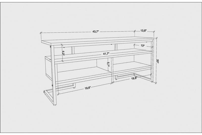 Desgrar Tv-bänk 110x49,9 cm - Vit - TV bänk & mediabänk