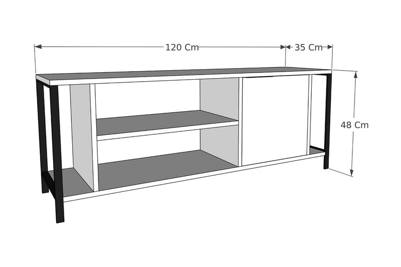 Desgrar Tv-bänk 120x54 cm - Antracit - TV bänk & mediabänk