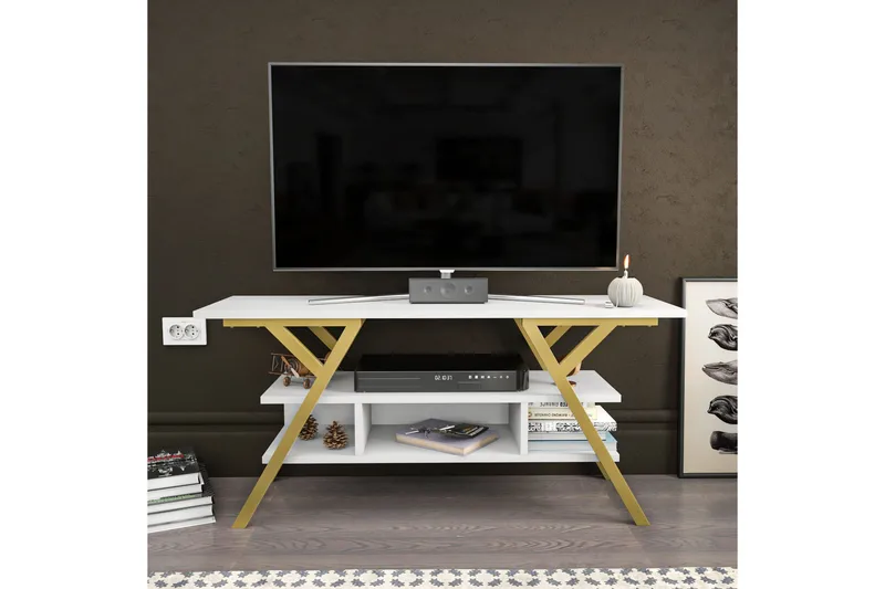 Desgrar Tv-bänk 120x55 cm - Guld - Möbler - Tv möbel & mediamöbel - TV bänk & mediabänk
