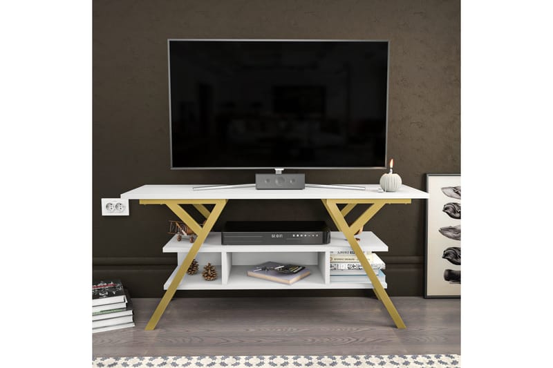 Desgrar Tv-bänk 120x55 cm - Guld - Möbler - Tv möbel & mediamöbel - TV bänk & mediabänk
