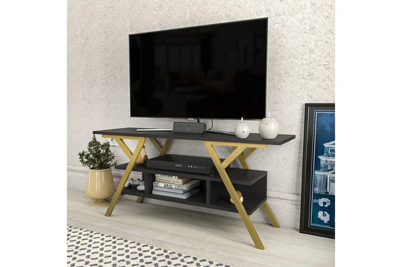 Desgrar Tv-bänk 120x55 cm - Guld - Möbler - Tv möbel & mediamöbel - TV bänk & mediabänk