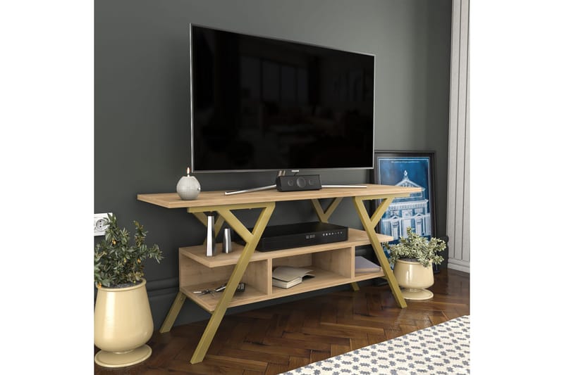 Desgrar Tv-bänk 120x55 cm - Guld - Möbler - Tv möbel & mediamöbel - TV bänk & mediabänk