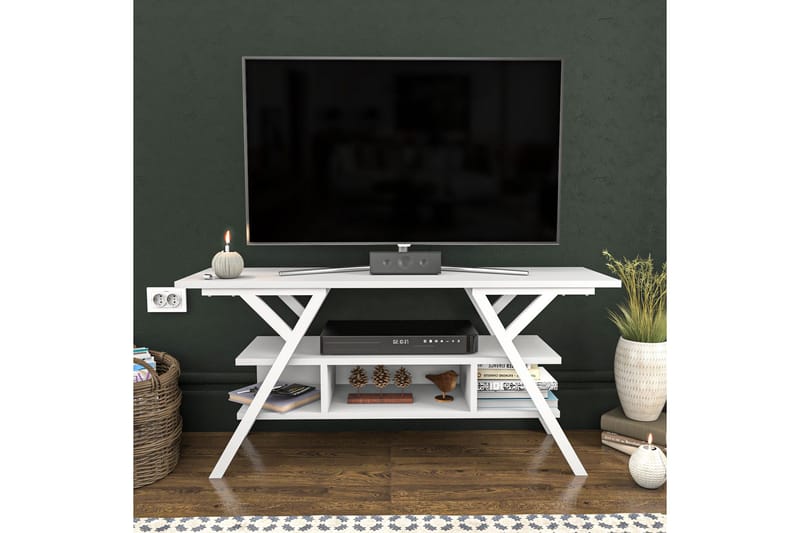 Desgrar Tv-bänk 120x55 cm - Vit - Möbler - Tv möbel & mediamöbel - TV bänk & mediabänk