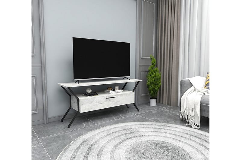 Desgrar Tv-bänk 124x54 cm - Grå - Möbler - Tv möbel & mediamöbel - TV bänk & mediabänk