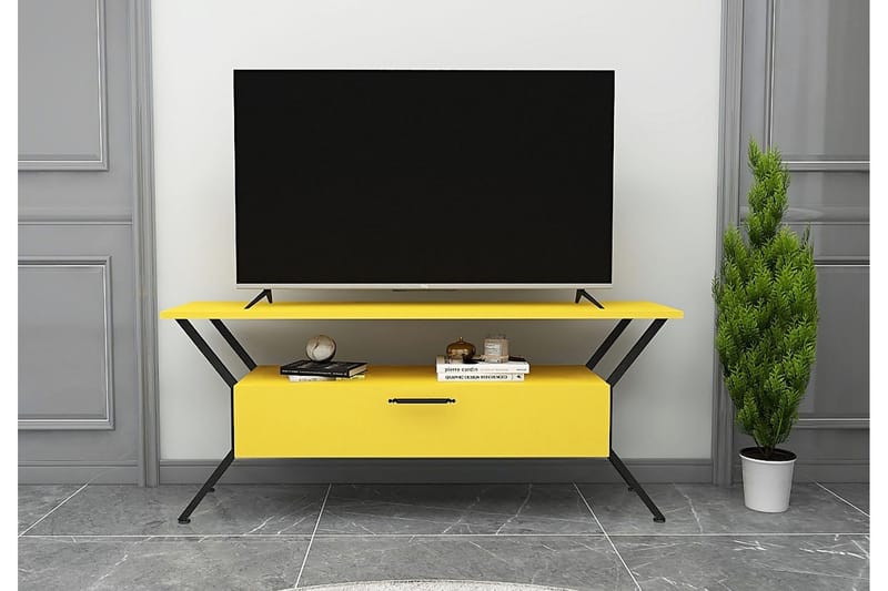 Desgrar Tv-bänk 124x54 cm - Gul - Möbler - Tv möbel & mediamöbel - TV bänk & mediabänk