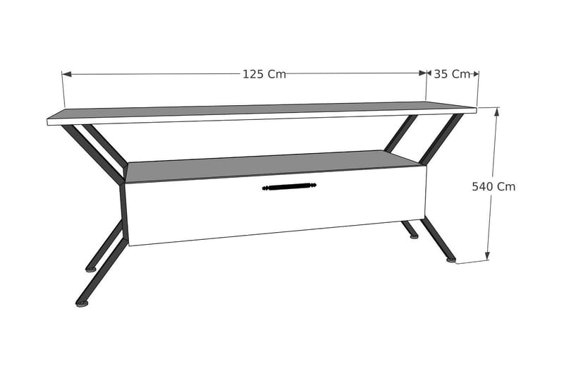 Desgrar Tv-bänk 124x54 cm - Gul - Möbler - Tv möbel & mediamöbel - TV bänk & mediabänk