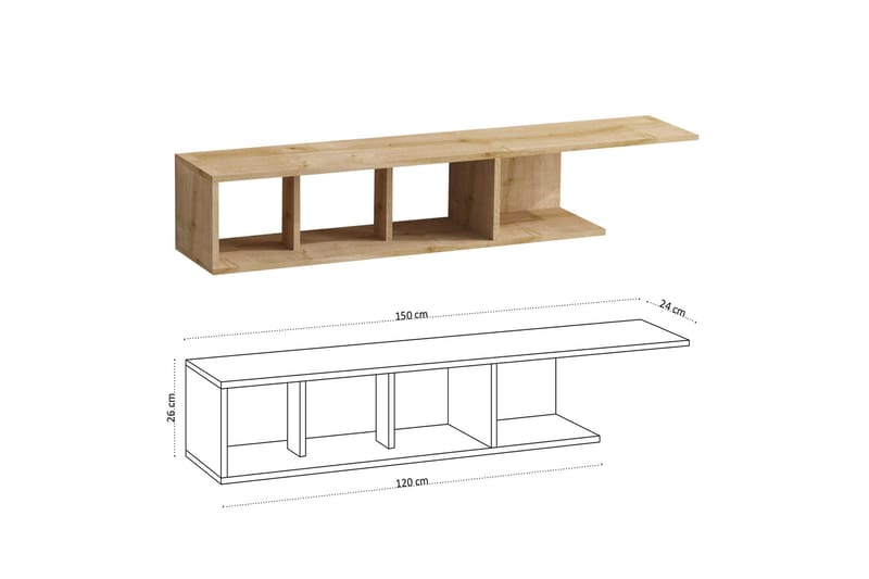 Desgrar Tv-bänk 150x26 cm - Blå - Möbler - Tv möbel & mediamöbel - TV bänk & mediabänk