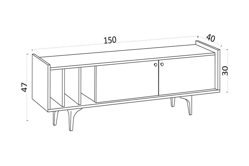 Desgrar Tv-bänk 150x47 cm - Blå - Möbler - Tv möbel & mediamöbel - TV bänk & mediabänk
