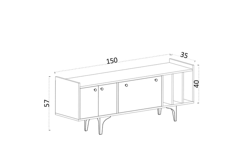 Desgrar Tv-bänk 150x57 cm - Blå - TV bänk & mediabänk