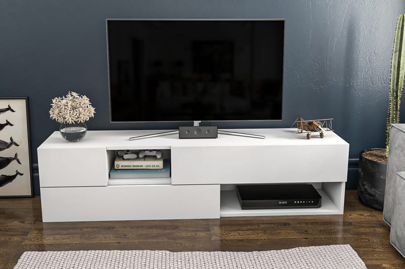 Desgrar Tv-bänk 160x40 cm - Vit - TV bänk & mediabänk