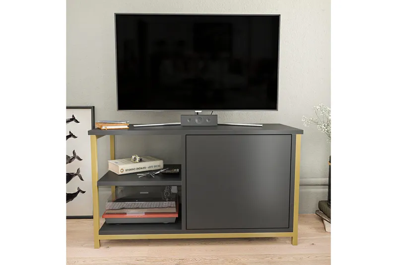 Desgrar Tv-bänk 89,6x50,8 cm - Guld - Möbler - Tv möbel & mediamöbel - TV bänk & mediabänk