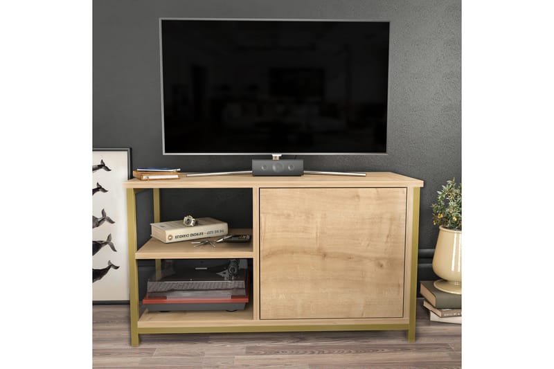 Desgrar Tv-bänk 89,6x50,8 cm - Guld - Möbler - Tv möbel & mediamöbel - TV bänk & mediabänk