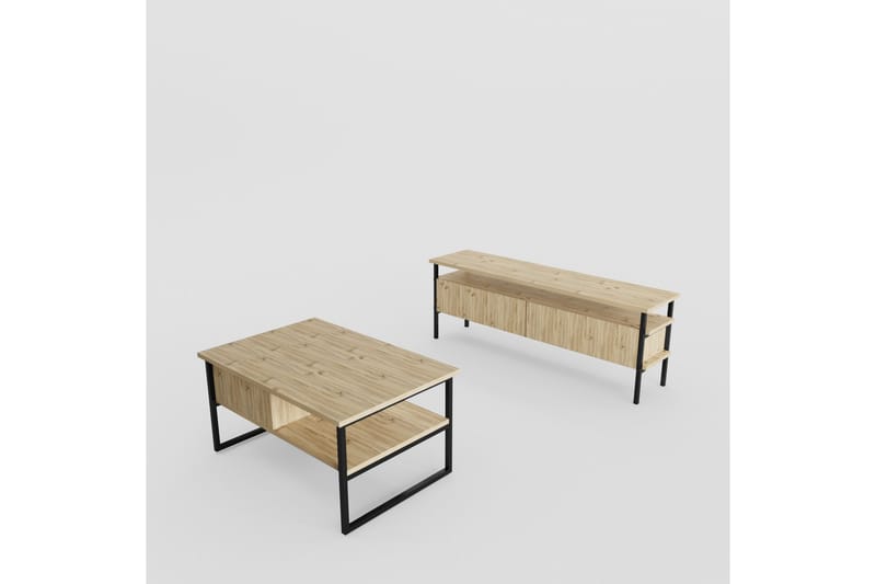 Doeworr Tv-bänk 140 cm - Natur - Möbler - Tv möbel & mediamöbel - TV bänk & mediabänk
