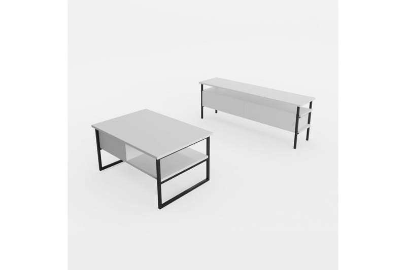 Doeworr Tv-bänk 140 cm - Vit - Möbler - Tv möbel & mediamöbel - TV bänk & mediabänk