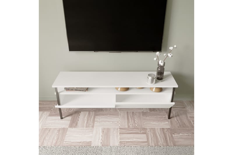 Doeworr Tv-bänk 140 cm - Vit - Möbler - Tv möbel & mediamöbel - TV bänk & mediabänk