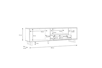 Donmills Tv-bänk 180 cm - Brun/Svart - Möbler - Tv möbel & mediamöbel - TV bänk & mediabänk