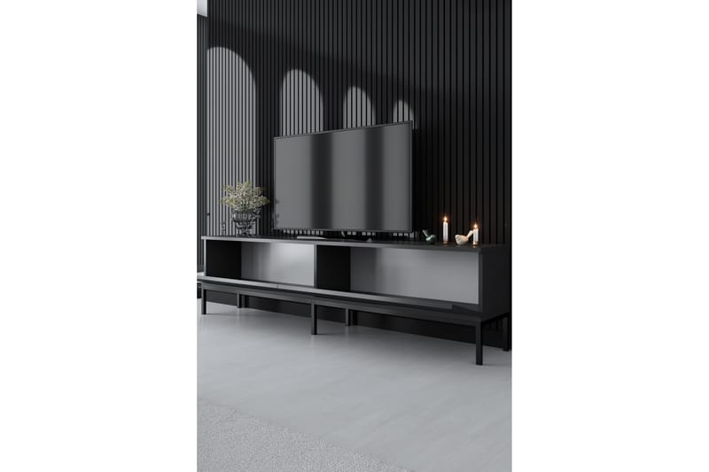 Dorlord Tv-bänk 180 cm - Grå/Svart - Möbler - Tv möbel & mediamöbel - TV bänk & mediabänk