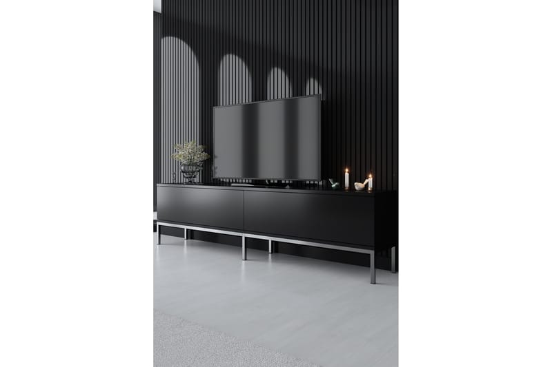 Dorlord Tv-bänk 180 cm - Svart/Silver - Möbler - Tv möbel & mediamöbel - TV bänk & mediabänk