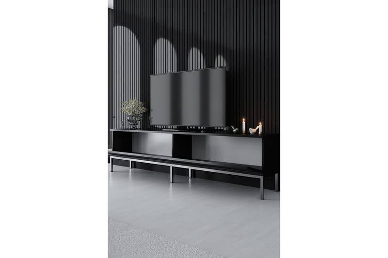 Dorlord Tv-bänk 180 cm - Svart/Silver - Möbler - Tv möbel & mediamöbel - TV bänk & mediabänk