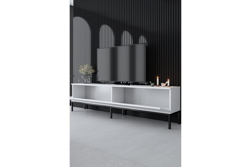 Dorlord Tv-bänk 180 cm - Vit/Svart - Möbler - Tv möbel & mediamöbel - TV bänk & mediabänk