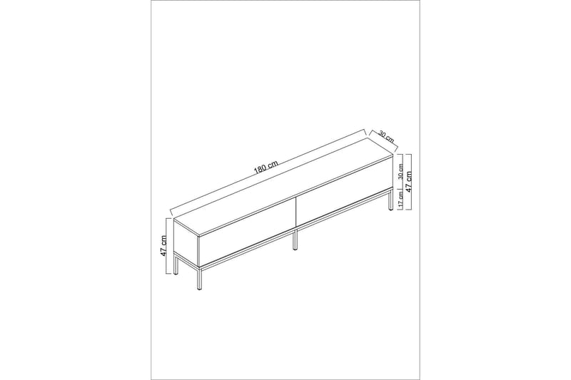 Dorlord Tv-bänk 180 cm - Vit/Svart - TV bänk & mediabänk