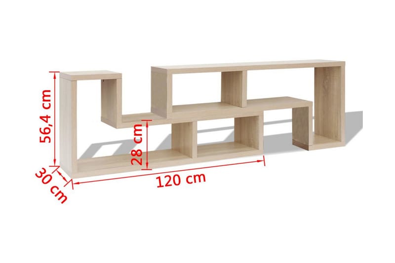 Dubbel L-formad TV-möbel ek - Brun - TV bänk & mediabänk