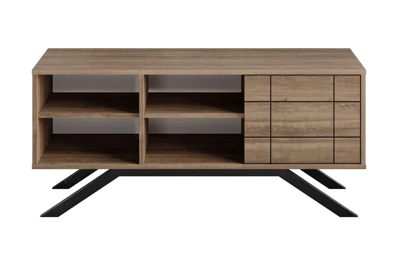 Einbeck Tv-bänk 130 cm, Svart/Mörkbrun