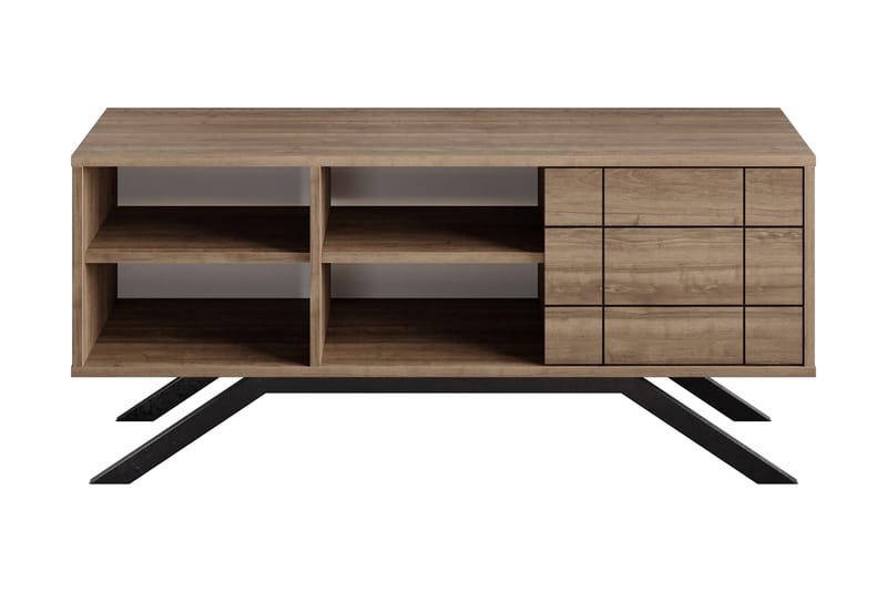 Einbeck Tv-bänk 130 cm, Svart/Mörkbrun