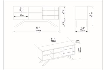 Einbeck Tv-bänk 130 cm - Svart/Mörkbrun - Möbler - Tv möbel & mediamöbel - TV bänk & mediabänk