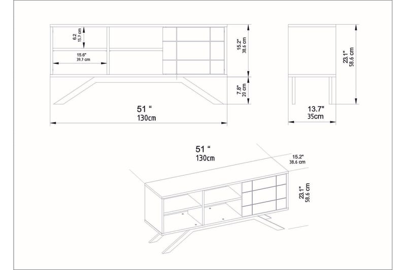 Einbeck Tv-bänk 130 cm - Svart/Mörkbrun - Möbler - Tv möbel & mediamöbel - TV bänk & mediabänk