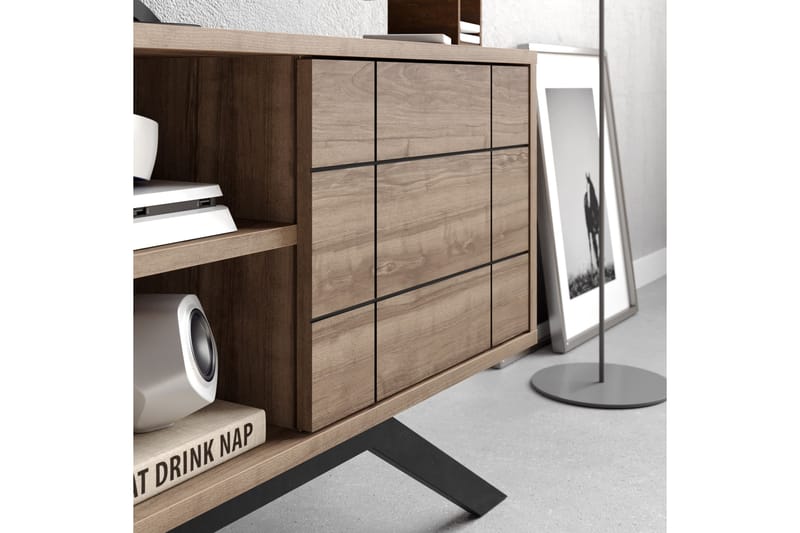 Einbeck Tv-bänk 130 cm - Svart/Mörkbrun - Möbler - Tv möbel & mediamöbel - TV bänk & mediabänk