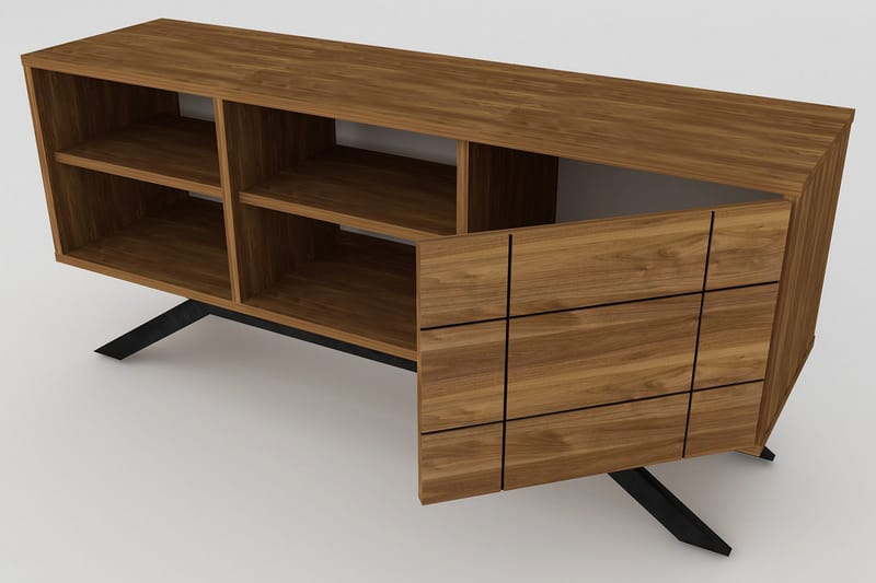 Einbeck Tv-bänk 130 cm - Svart/Mörkbrun - Möbler - Tv möbel & mediamöbel - TV bänk & mediabänk