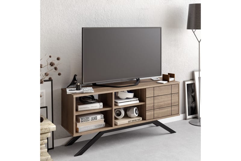 Einbeck Tv-bänk 130 cm - Svart/Mörkbrun - Möbler - Tv möbel & mediamöbel - TV bänk & mediabänk