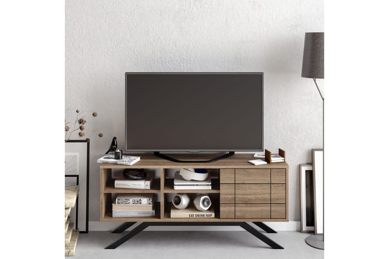 Einbeck Tv-bänk 130 cm - Svart/Mörkbrun - Möbler - Tv möbel & mediamöbel - TV bänk & mediabänk